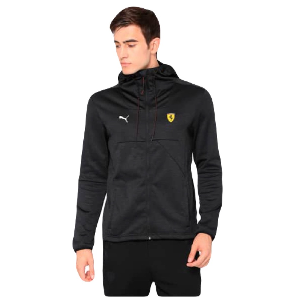 PUMA X SF SCUDERIA FERRARI RARE $150 Street Softshell Hooded Jacket‎ Black SZ XL